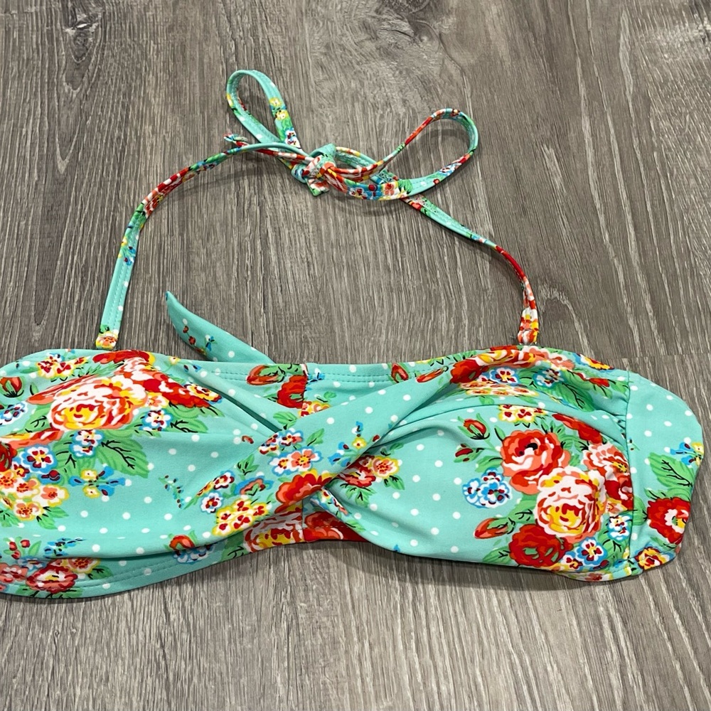 Marina West Teal Bikini Top Small Rose Mint J42